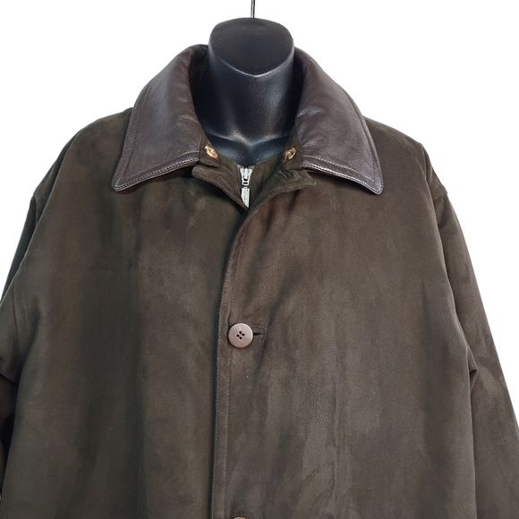 Turnbury Microsuede Anorak Men's Removable Liner Leather Collar Jacket Coat Sz M - Picture 3 of 13